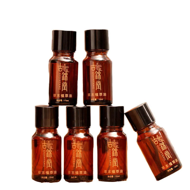 Hot compress medicine mud set with plant extract herbal oil bottles and ginger moxibustion film