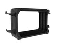 Black PS5 and Xbox Series X disc stand with slots for game cases and four controller handles.