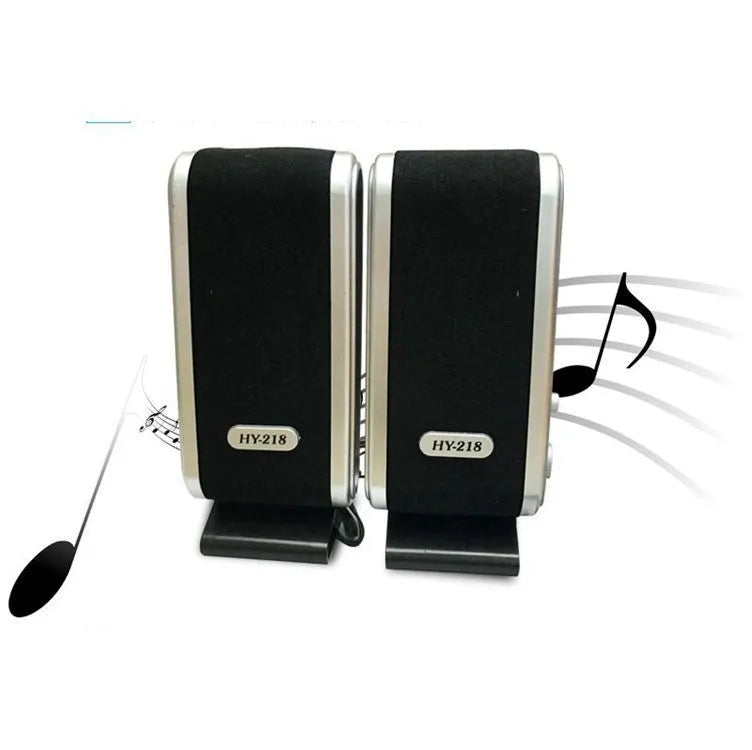 EastVita 2 pack silver grey USB computer speakers 6W each with ear jack on desk
