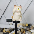 Brown cat-shaped solar lawn light for garden decoration with solar panel