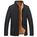 Winter men jacket in polyester fibre with quilted pattern, shown front view, available in sizes L to 4XL