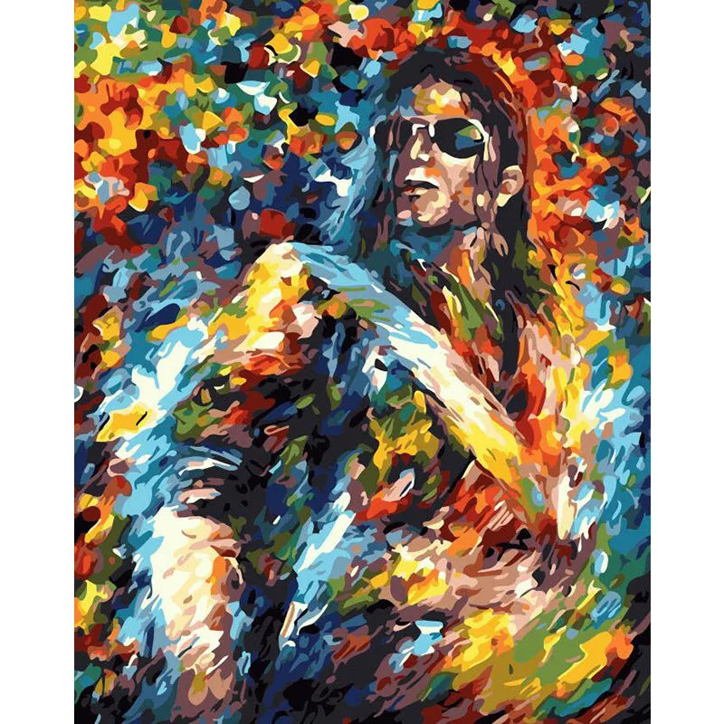 40x50cm DIY digital painting canvas with three brushes and hooks for manual decompression activity