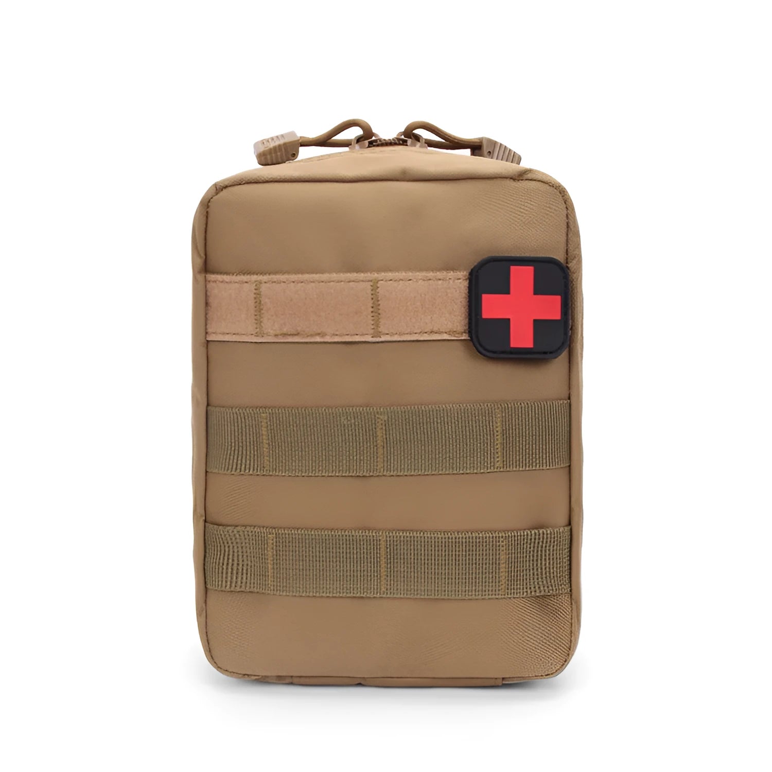 Army green tactical medical pouch with Velcro for vest attachment