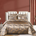 Three-piece polyester bedding set with plain weave, reactive print, edging, in blue grey pink purple white, sizes 135x200cm to 260x230cm