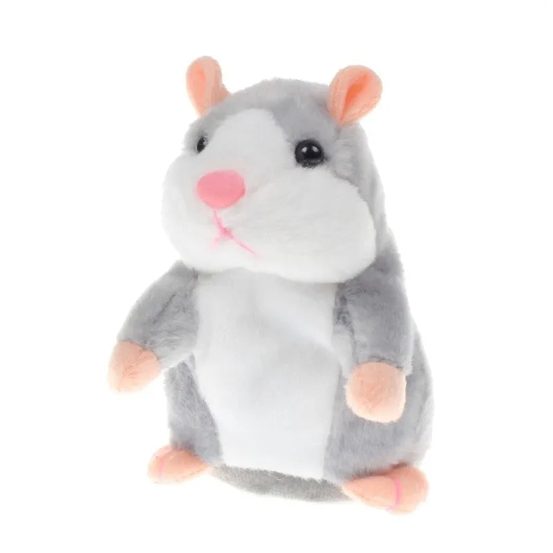 15cm light brown plush hamster toy with interactive talking function
