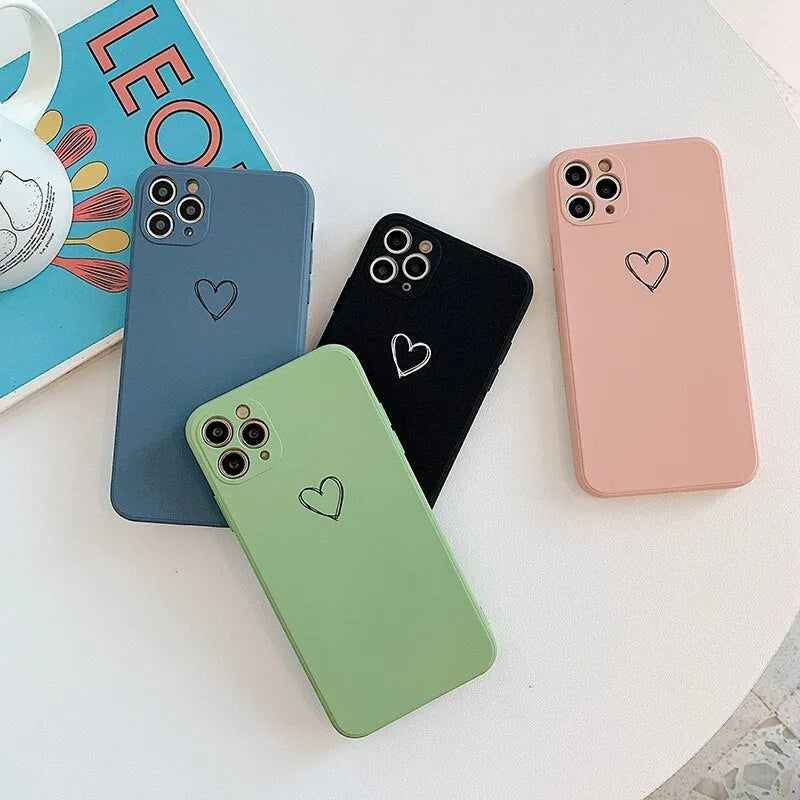 Solid colour TPU silicone back cover case for Apple iPhone on a table