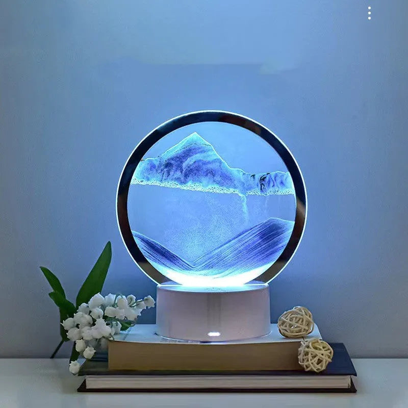 Creative decompression quicksand painting small night lamp USB 5V 7W 160x185mm colour options black blue green purple red yellow