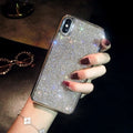 Silver full diamond silicone phone case with crystal rhinestones for iPhone models