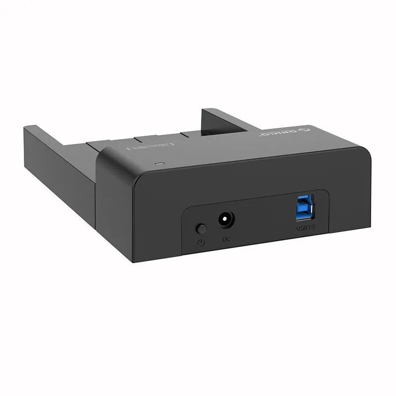 Black universal SATA hard drive enclosure for 2.5 and 3.5 inch drives with USB cable.
