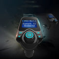 G7 black car Bluetooth hands-free FM transmitter with USB port and TF card slot for wireless music streaming and hands-free calling