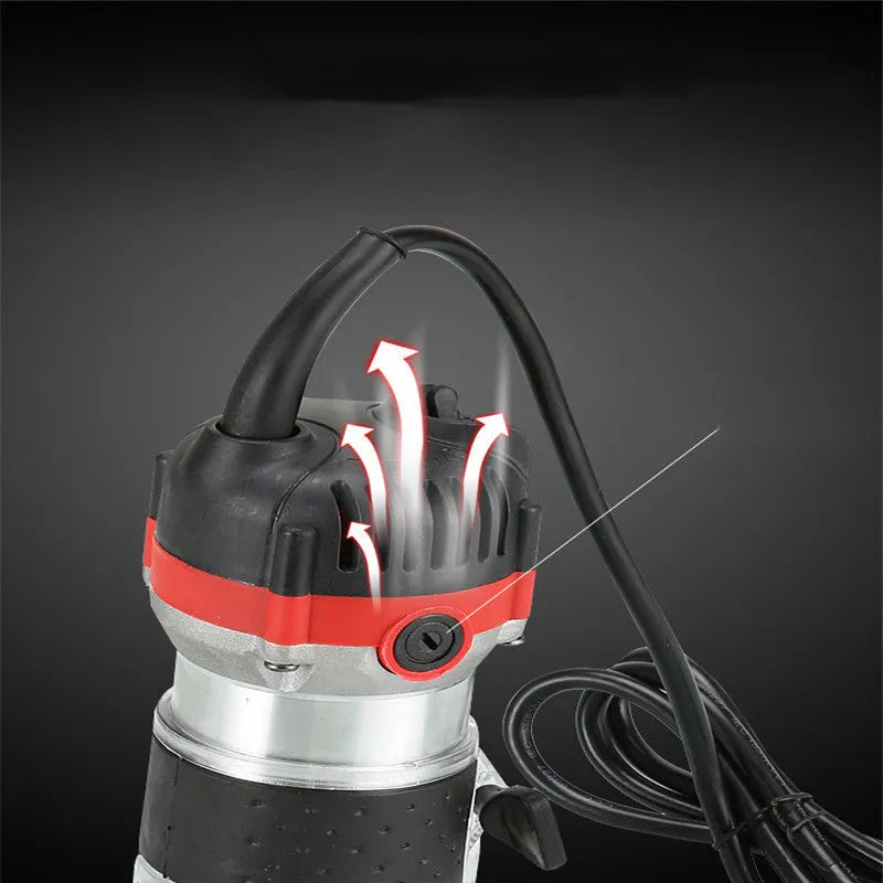 800W electric wood polishing trimmer handheld sander with aluminium casing.