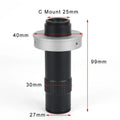 Black industrial monocular lens for cameras with 130x magnification and M12 thread mount