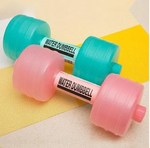 Water-filled fitness dumbbells for women, polypropylene, pink or green, 2pcs, approx. 1kg each when filled