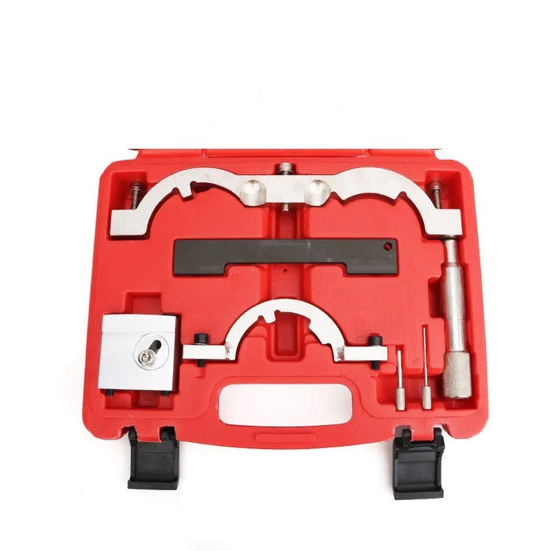 Red chrome-vanadium steel timing tool kit for Opel 1.4 LUJ engine repair.