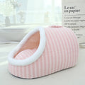 Thickened three-dimensional cat nest bed in macaron design with soft cloth material