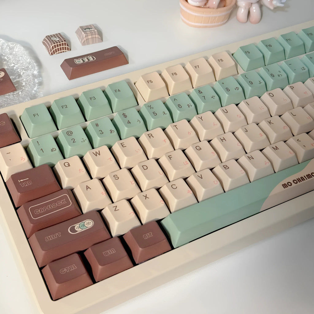 Craft Key Matcha Theme mechanical keyboard keycaps set with five-sided sublimation printing