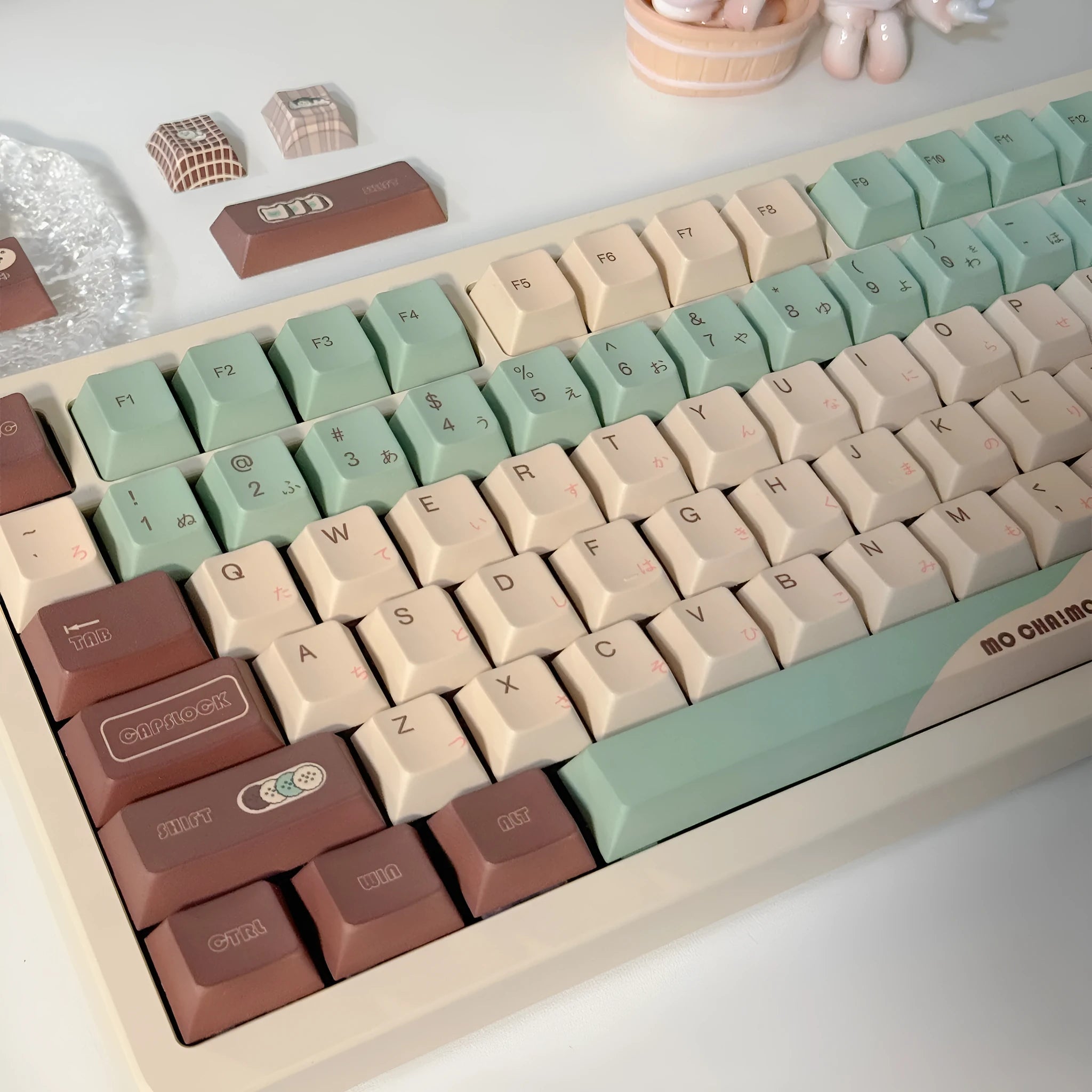 Craft Key Matcha Theme mechanical keyboard keycaps set with five-sided sublimation printing