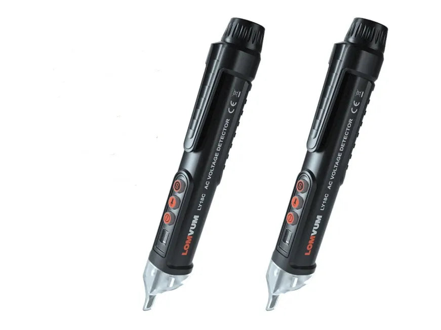Black intelligent electrical test pen with automatic shut-off feature for voltage and line detection