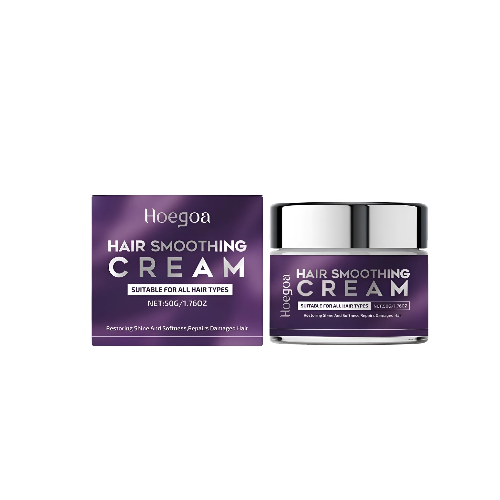50g jar of straight hair cream with hydrolysed keratin and coconut oil for nourishing repair and smoothing