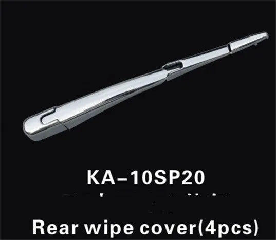 Set of four silvery black ABS plastic rear wiper trim covers for a Hyundai car.