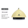 Camping lantern with analog brightness dial in dark green colour showing 10.5cm height