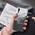 Painted solid black phone case for Honor and Huawei P20, Mate20, and P Smart models