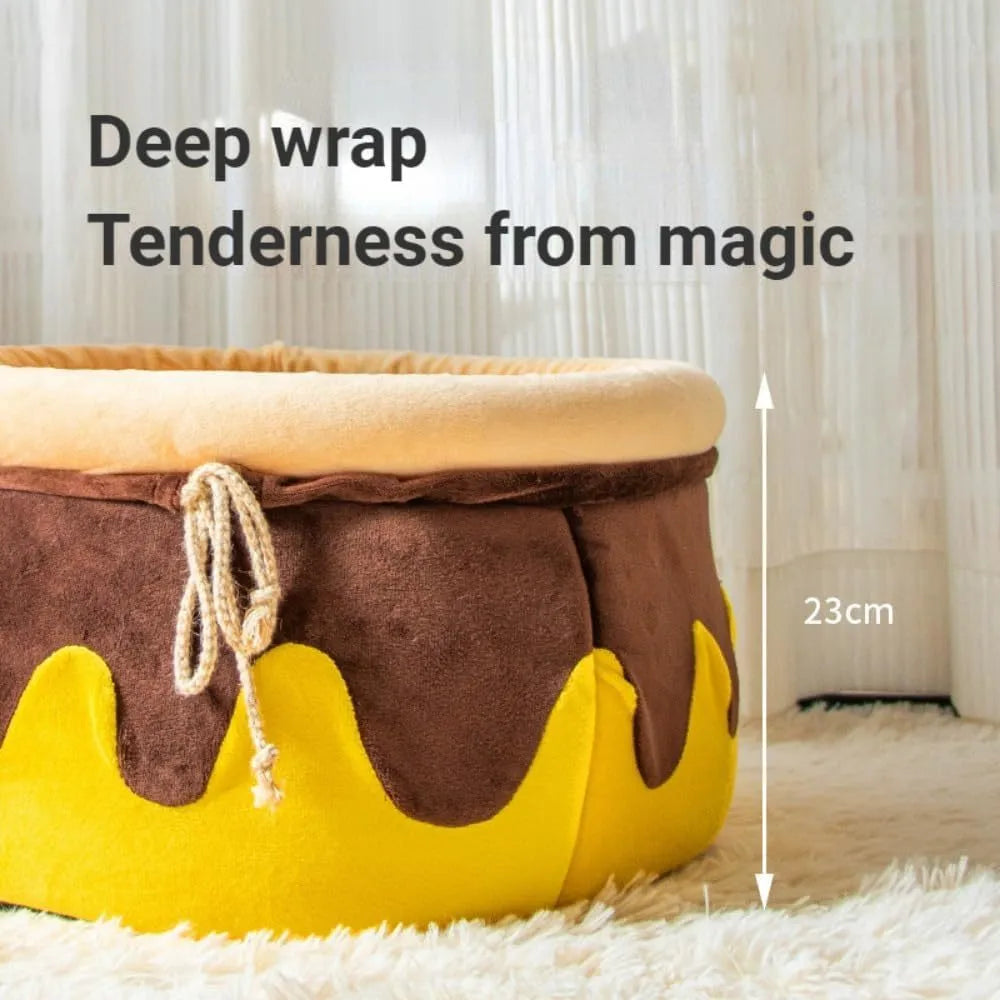 Honey pot magic shape cat sofa bed in pink or yellow with removable pad for small cats and dogs