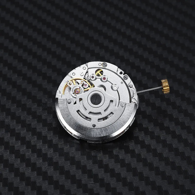 Silver stainless steel automatic watch movement replacement with 25mm diameter