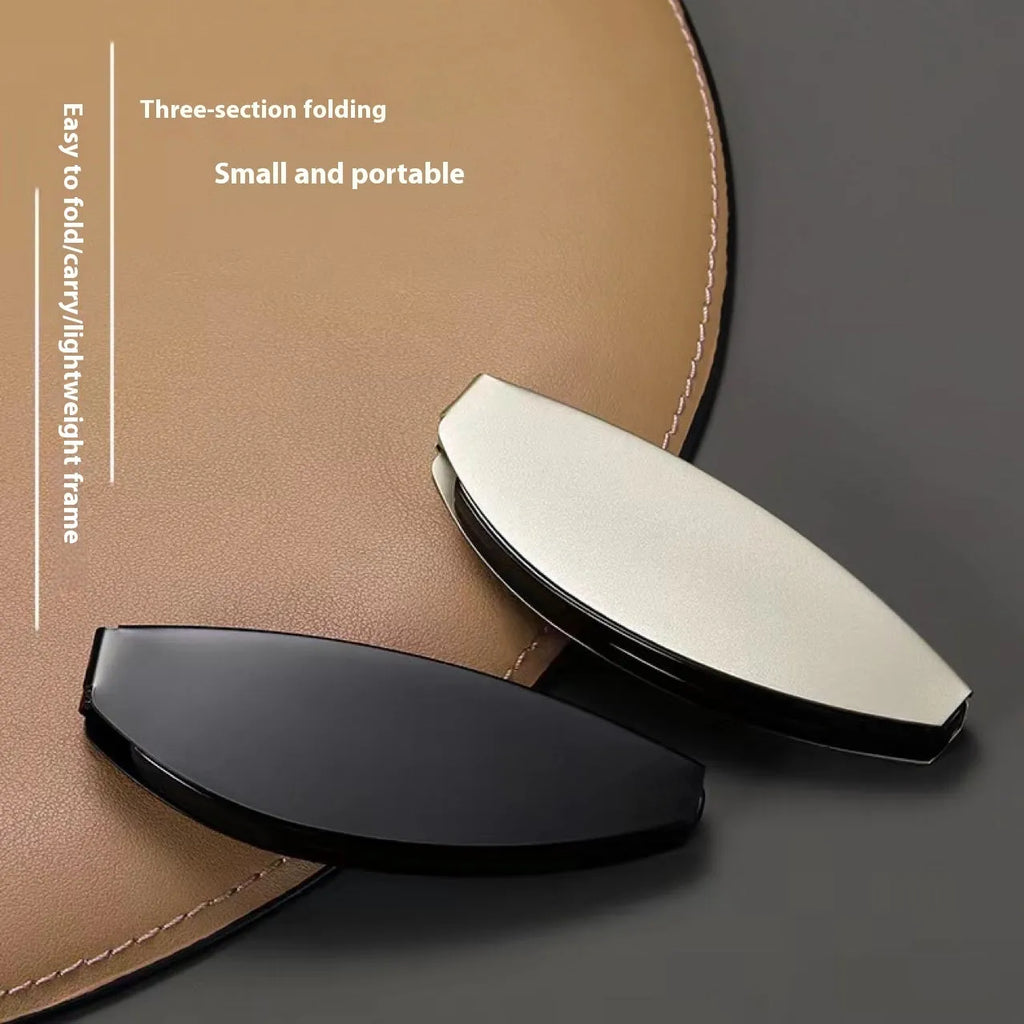 Folding presbyopic glasses in retro style with ring elements, shown in black and silver frame colours
