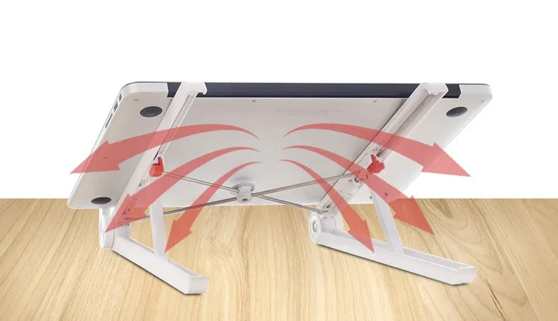 White Whale Race folding laptop bracket with heat sink base for Apple MacBook computers