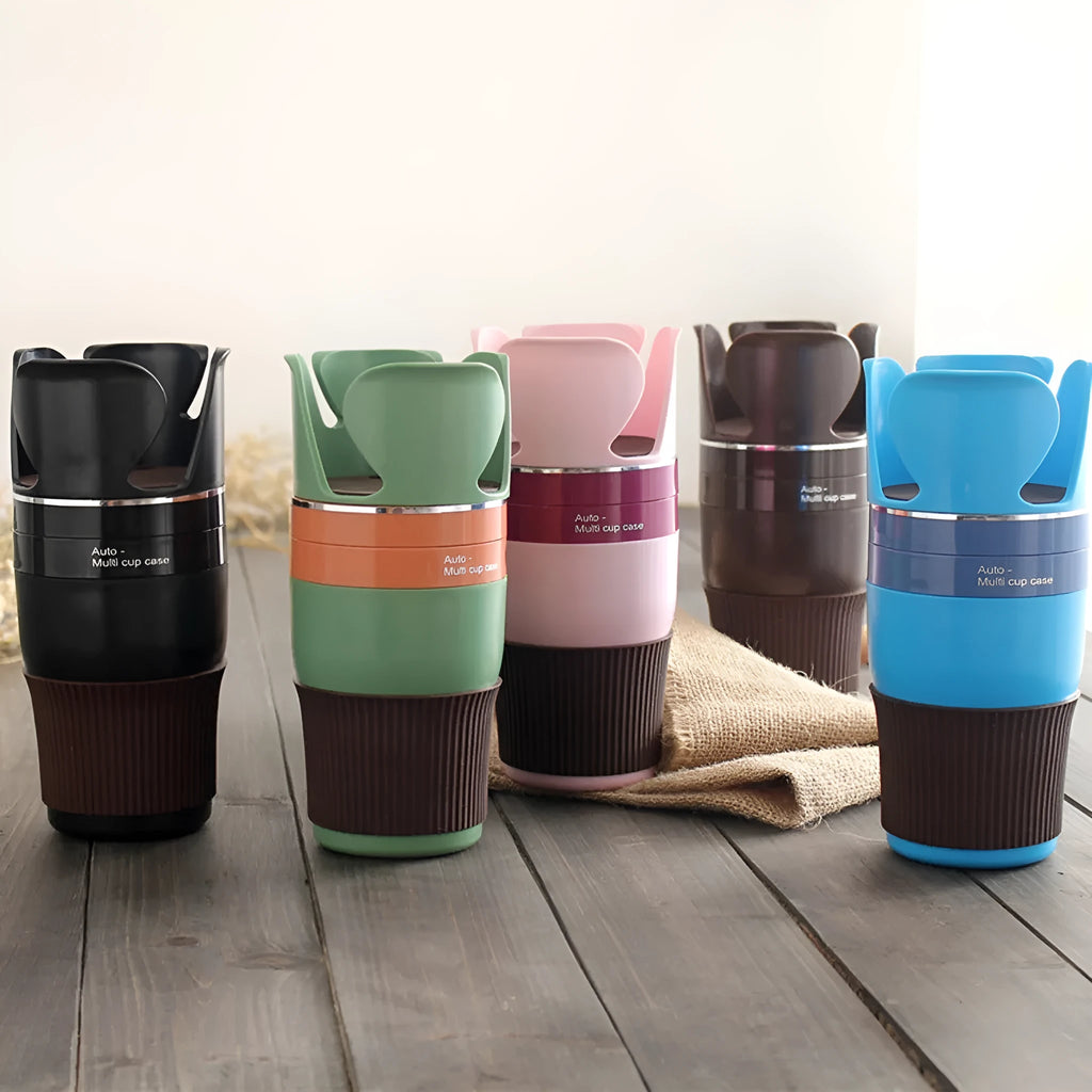Car multifunction cup holder and phone bracket in five colour options