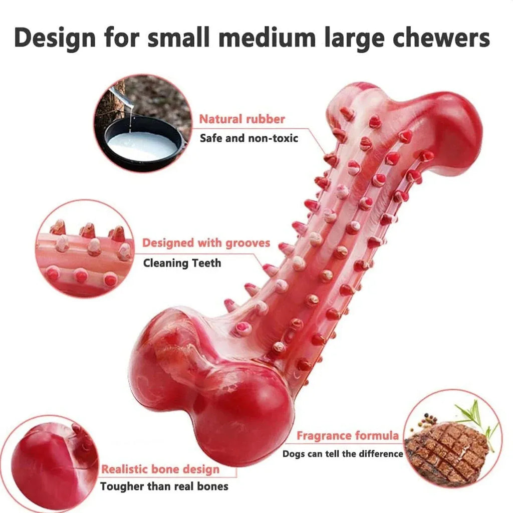 Red natural rubber chew toy for aggressive dogs and heavy chewers