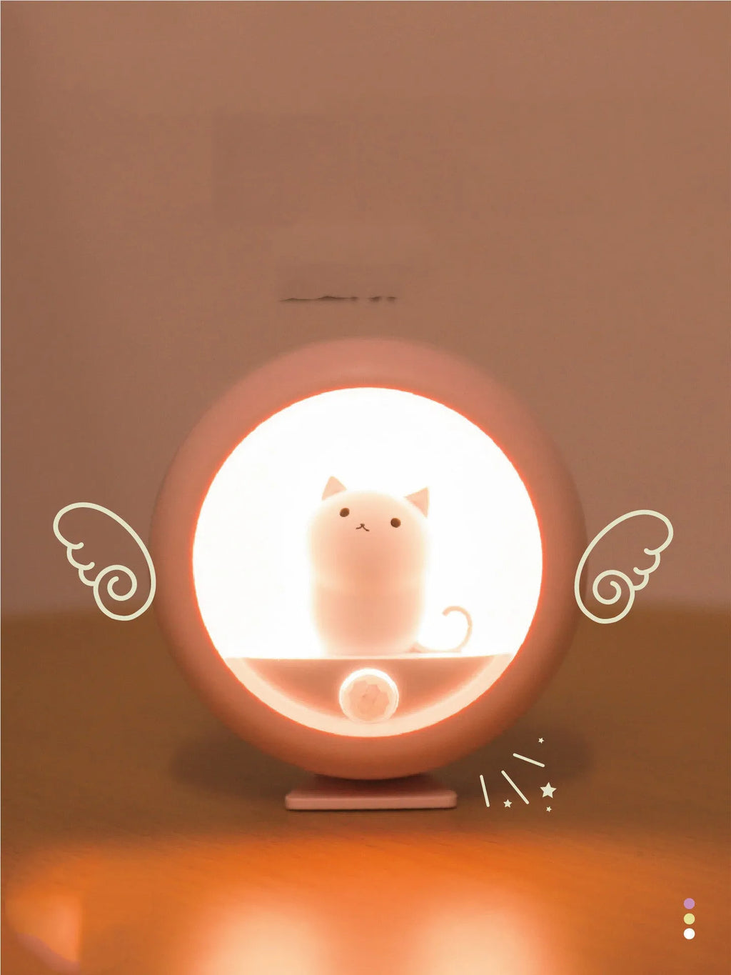 Sleep lamp baby bedside night light with projection in orange pink white colour options