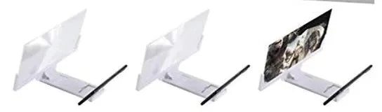 Black and white acrylic mobile phone stand with transparent screen support