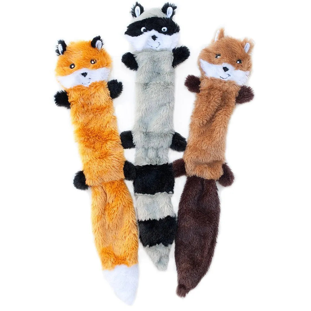 Brown plush dog toy with squeaker measuring 46cm long