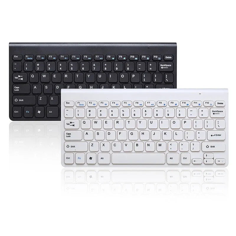 Black and white wireless keyboard and mouse set with USB receiver showing 4G wireless technology