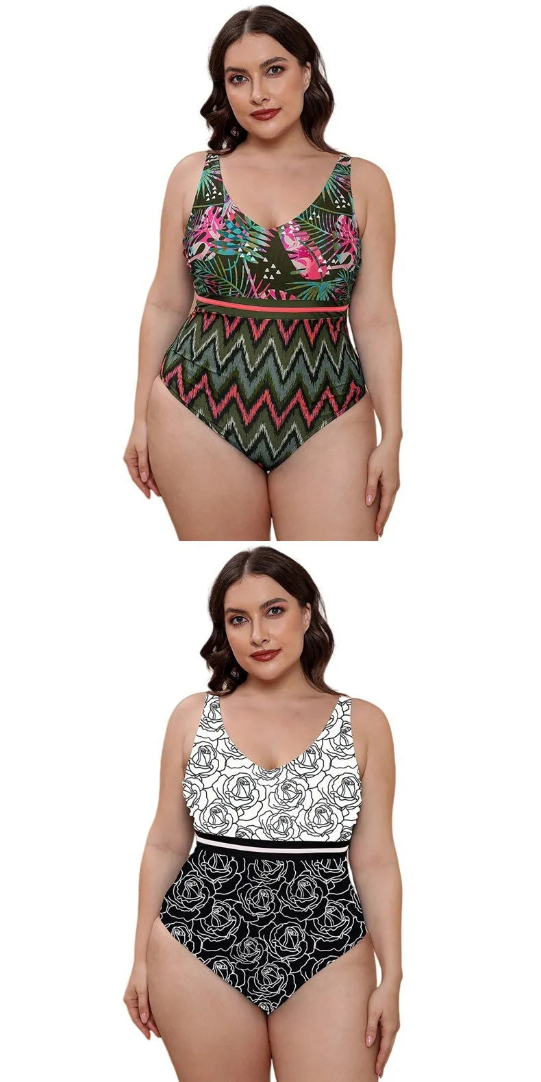 Women's striped printed one-piece swimsuit with spaghetti straps in blue, white, or green colour options