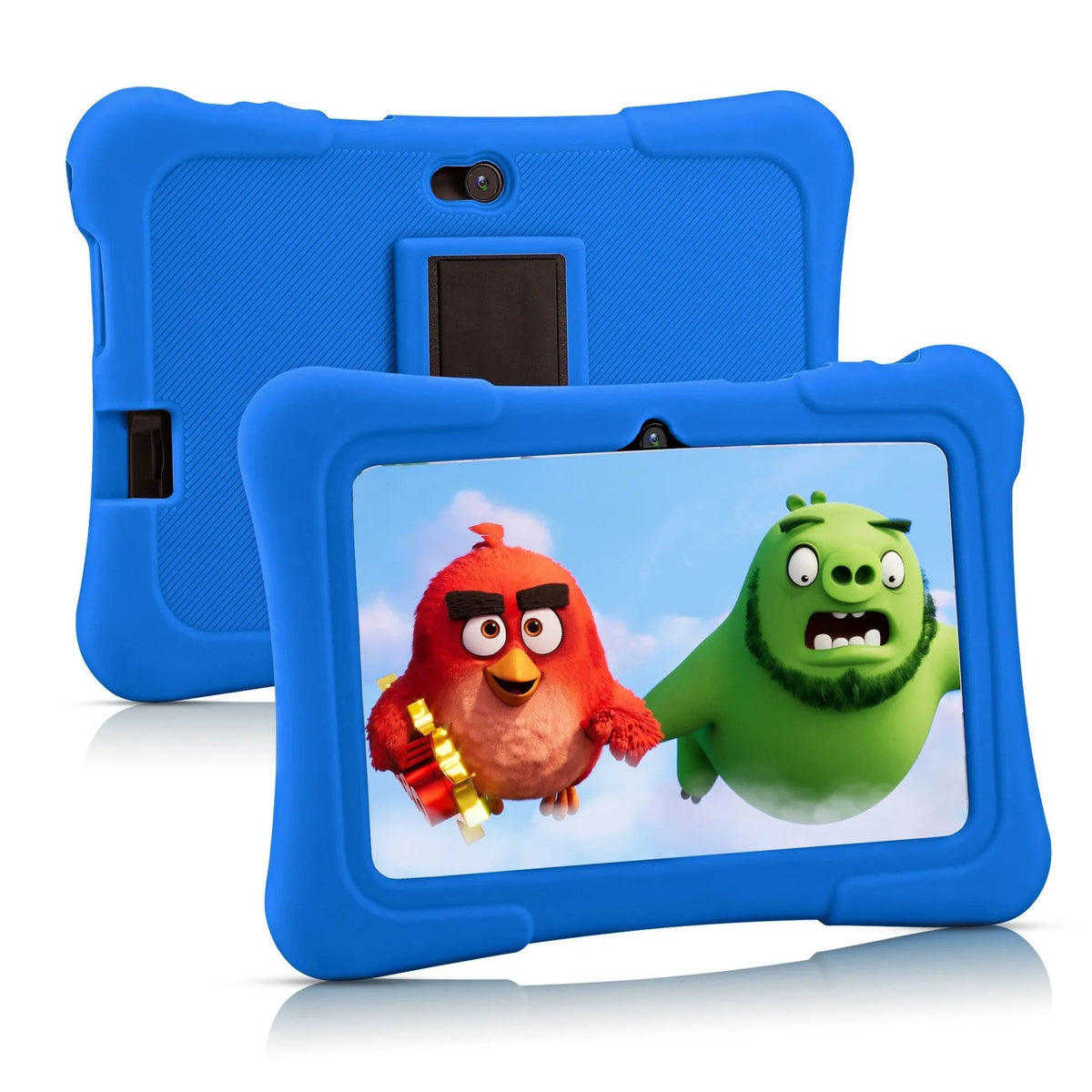 7-inch children's tablet computer with Full HD IPS screen in blue colour on a white background