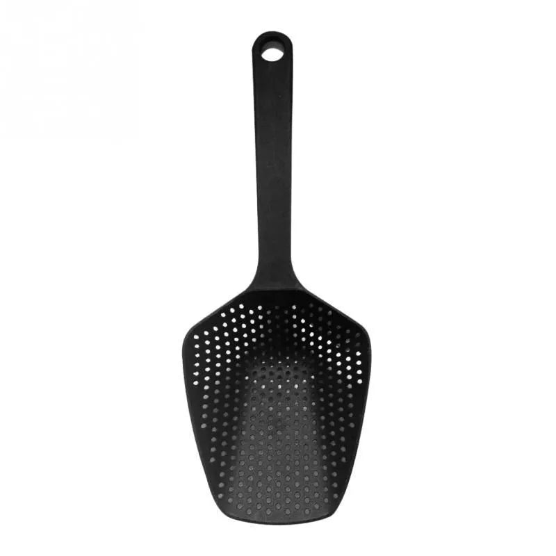 Plastic kitchen strainer scoop with large capacity design in multiple colour options