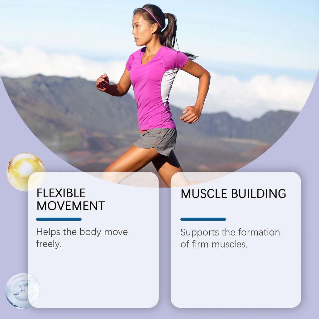 Marine collagen capsules with vitamins C, D3, K2 and calcium dietary supplement