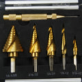 Steel opening aluminium tool box in gold colour, 58-80 mm length with 118° blade tip angle