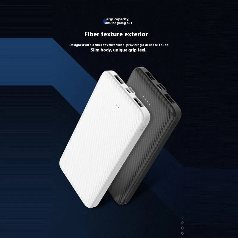 20000 mAh plastic-shell power bank with multi-U port output, black colour, 139x70x15mm
