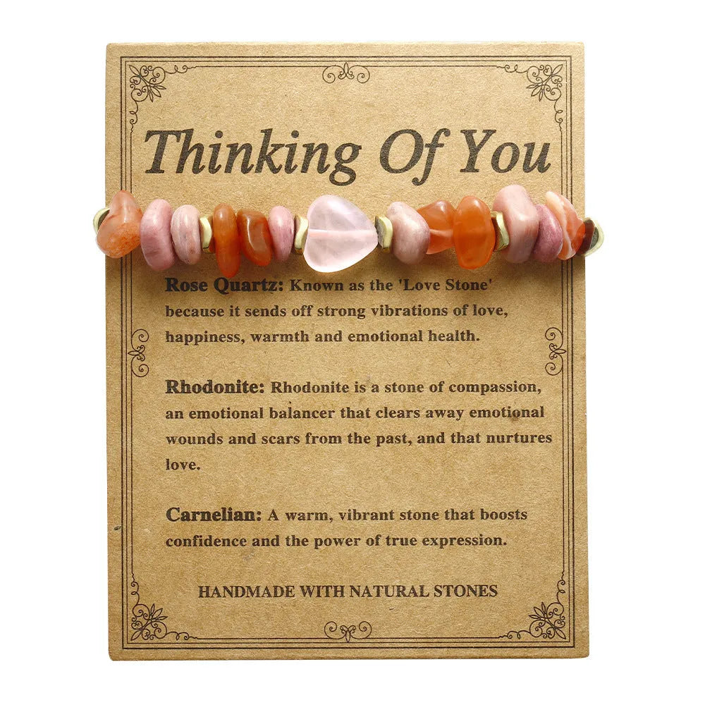Women's geometric stone beaded bracelet with manually crafted charms in fashion OL style