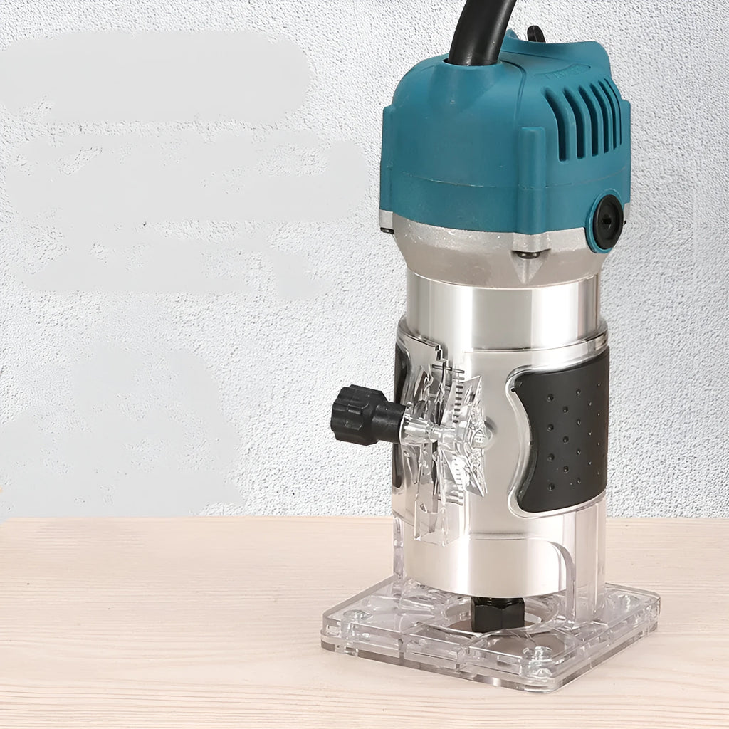 800W electric wood polishing trimmer handheld sander with aluminium casing.
