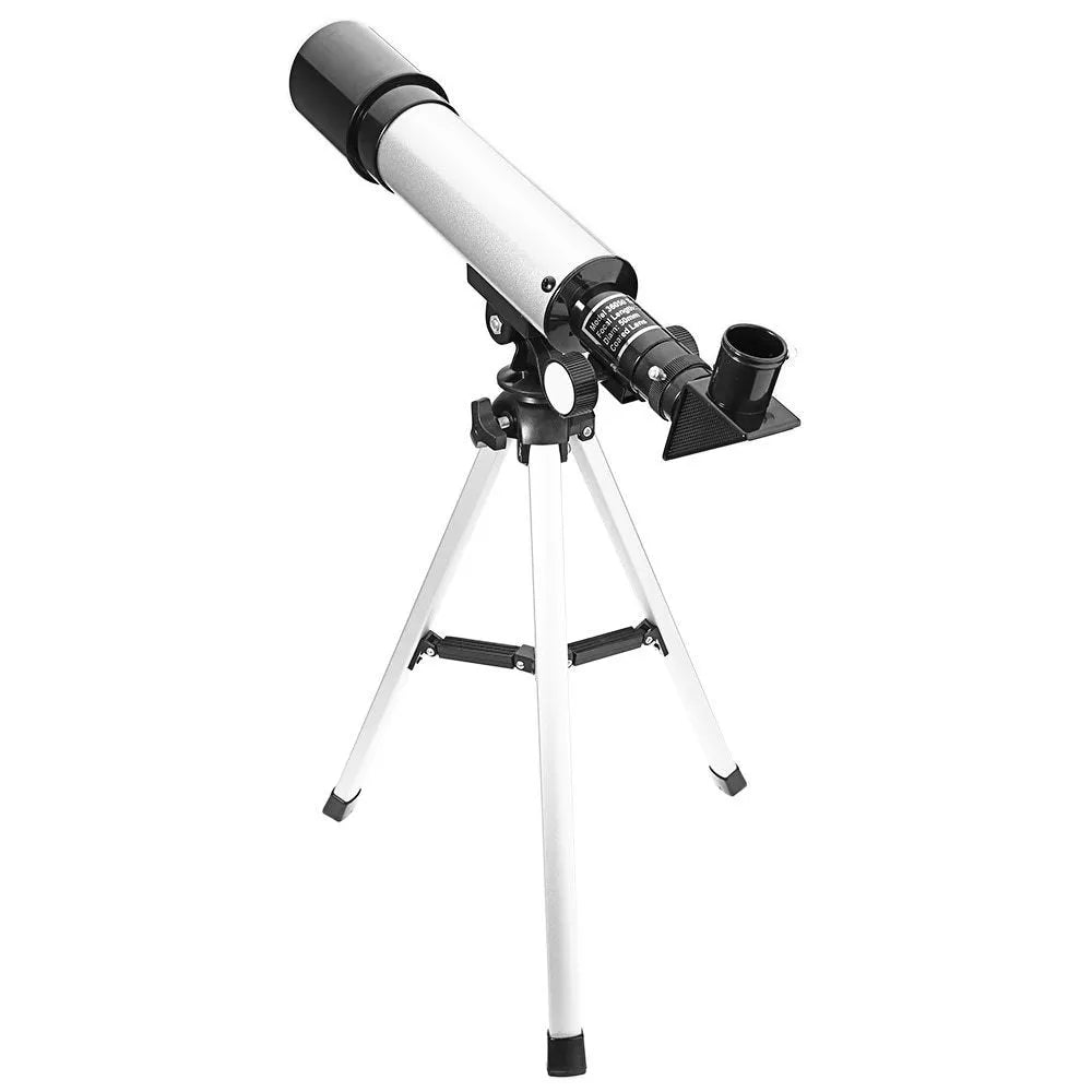 Outdoor monocular space telescope with 50mm aperture, 360mm focal length, and tripod for stargazing