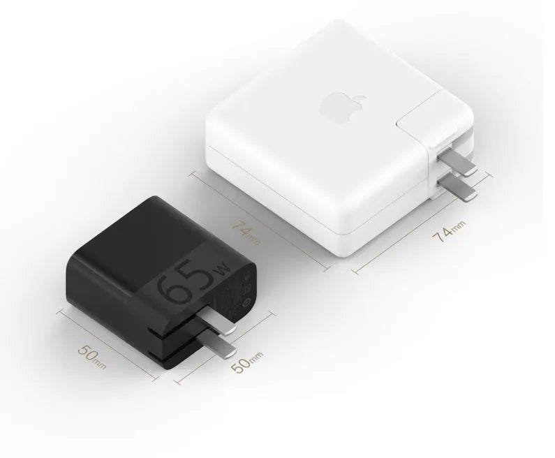 Black ZMI USB-C 65W compact power adapter for laptop charging