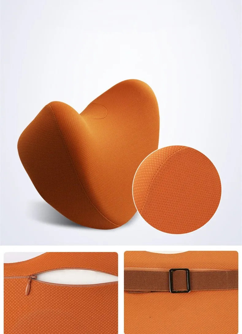 Car headrest neck pillow with silky nylon cover and memory cotton core, 29x21x15cm