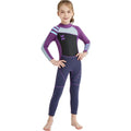 Children diving suit in black pink for girls, SCR neoprene wetsuit with long sleeves