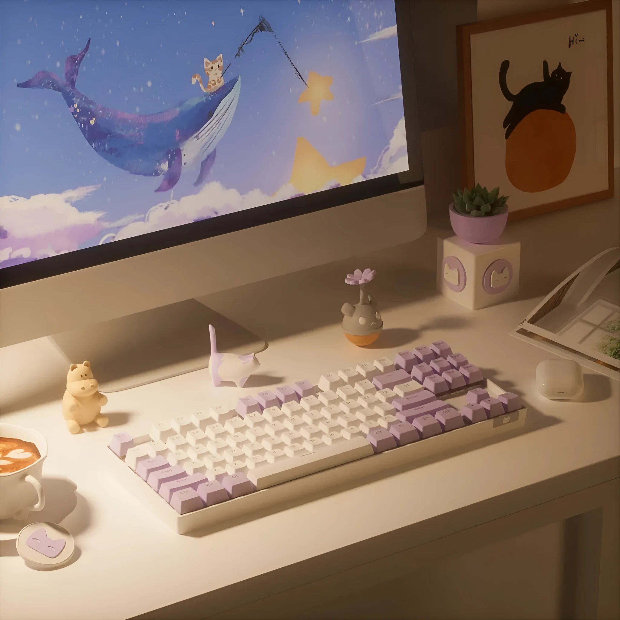 Wireless Bluetooth mechanical keyboard with metal construction and LED backlighting