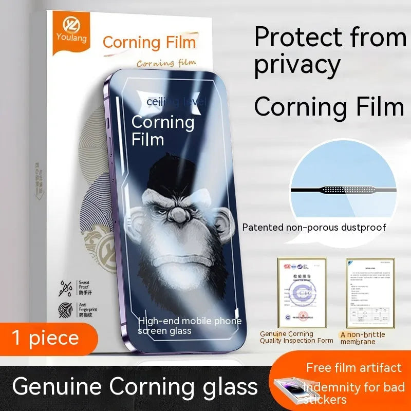 Tempered glass screen protector for iPhone 15 series, dust-free, anti-fingerprint, full coverage
